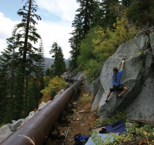  Jay Sell at the Flume Boulders east of Echo Lake. 
