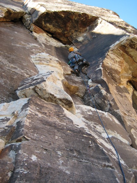 Heading into the first roof - this first pitch was one of the best pit...