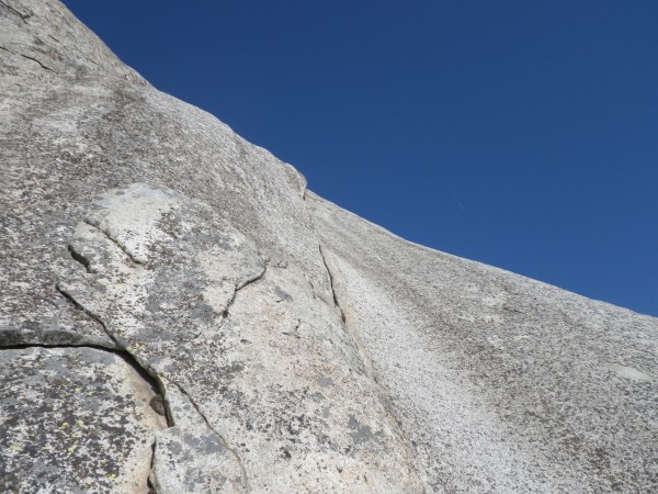 Start of the second pitch of Art Barker Route.