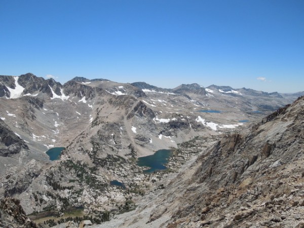 Looking up canyon at Emerson Lake and Piute Lake