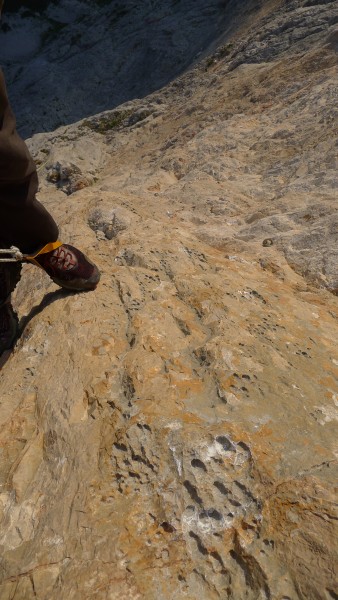 Me jugging the 5.13b pitch