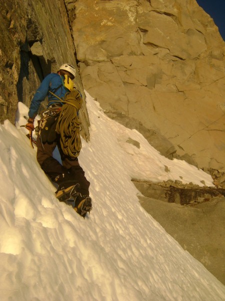 Last bit of snow after crossing the bergschrund at the base of the U-N...