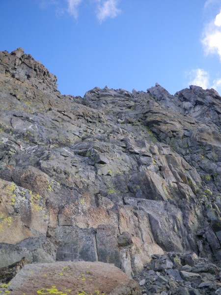 Descending the NNE Ridge