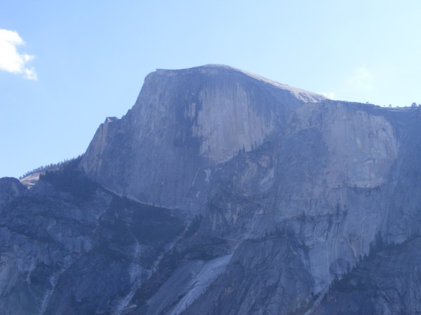 Half Dome in the early morning from the top of pitch 3.