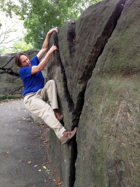 Fun short boulder problem near Columbia Circle in the SW corner of the...