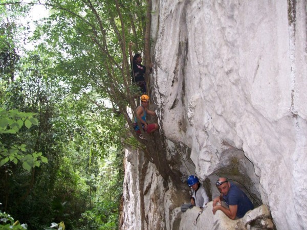 To access the cave we climbed 10-12 feet into a small cave then scaled...