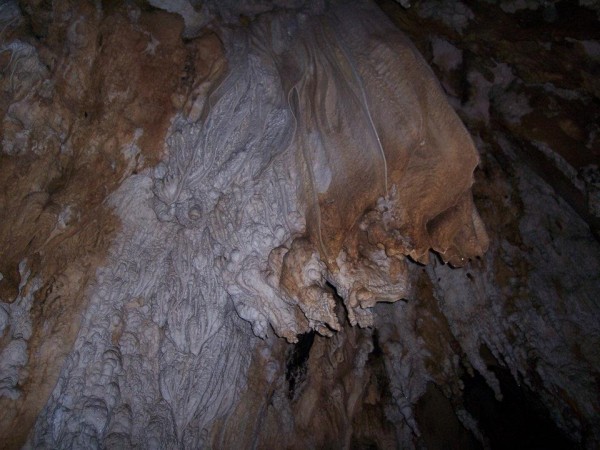 mineral deposit inside the cave