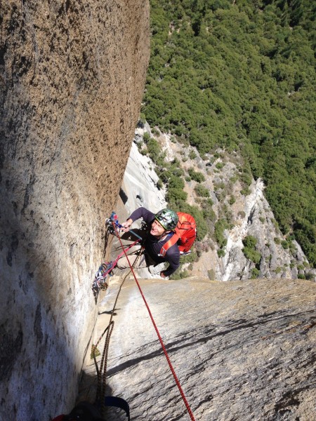 Mark Melvin at belay 7.