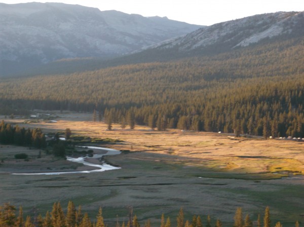 Tuolumne Meadows at dawn from Pothole Dome