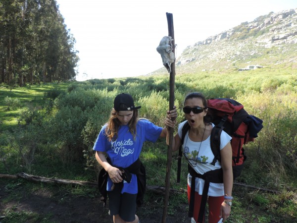 Ceci and Gaby doing goat skull imitations