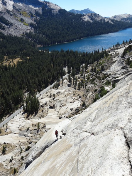 Finishing up the last pitch &#40;arching crack to slab/face&#41;.  I e...