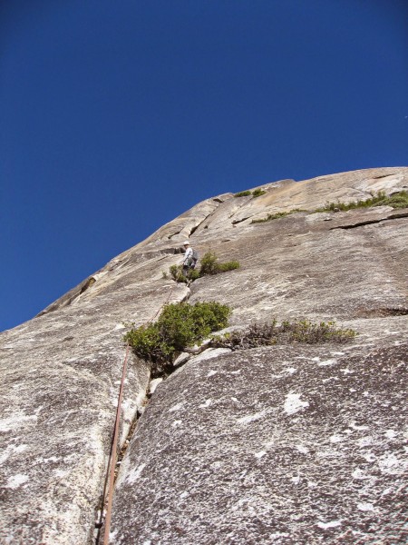 After pulling over the dihedral, a series of cracks continue for sever...