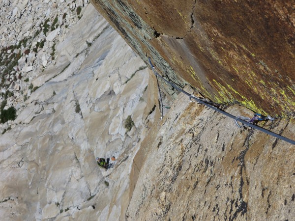 Steven climbing the second pitch