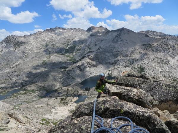 Steven topping out with the crystal range in the background