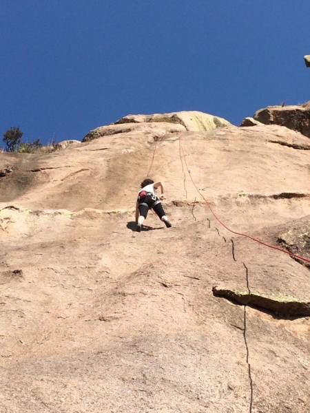 Gaby on a slab-o-licious route on La Tortuga