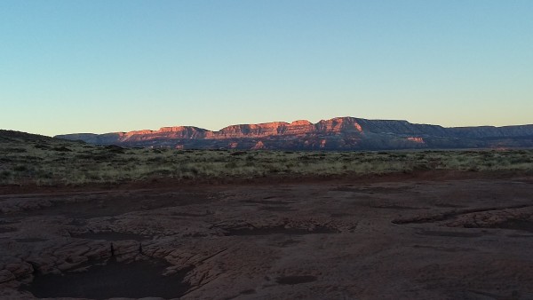 Sun hitting Black Mesa.