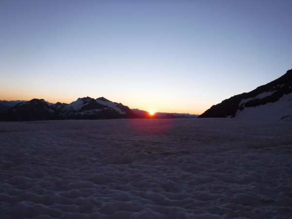 sunrise over the glacier