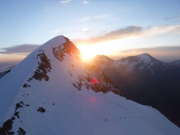 sunrise behind the ulrichshorn