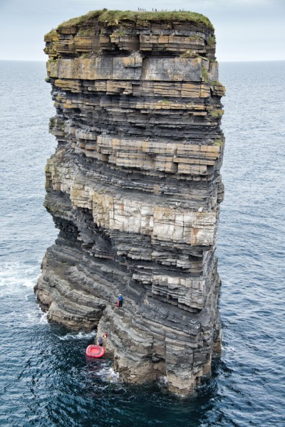 landing on the sea stack