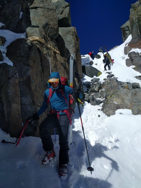 Descending the south side of Echo Col.