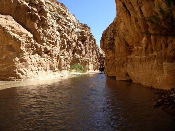 The kayaker with the leaky boat is just entering upper Chute Canyon.