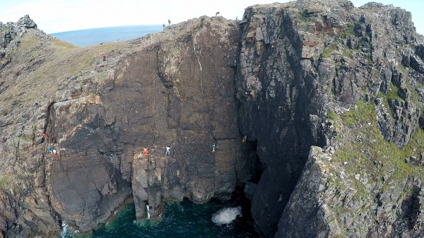 The sea cliff classic called Right Angle at Gurnard's Head in Cornwall...