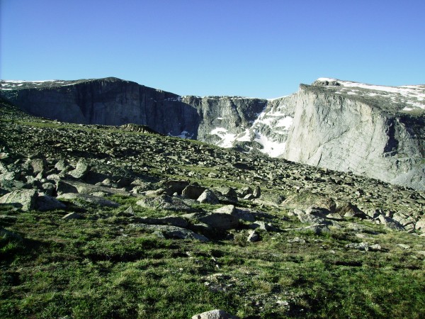 On the tundra above the drainage.