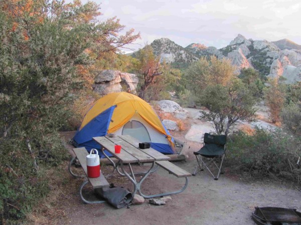 Our City of Rocks campsite.