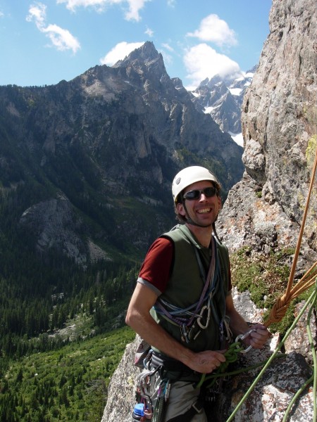 Chris happy to be climbing again!