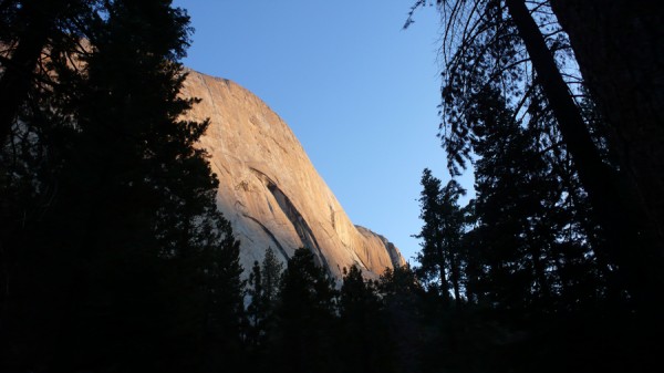 First light on the South Face.  Photo by Dave