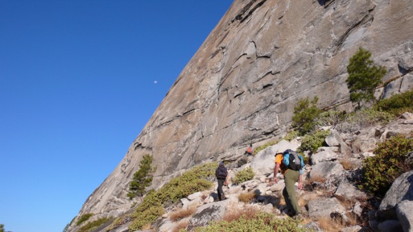 Easy walking on the slab portion of the approach.  Photo by Dave