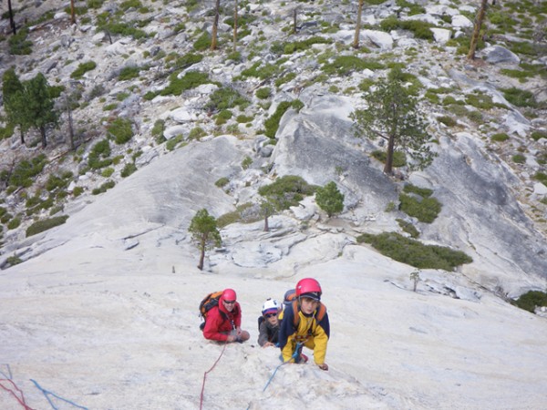 Enjoying one of the last stretches of dike climbing