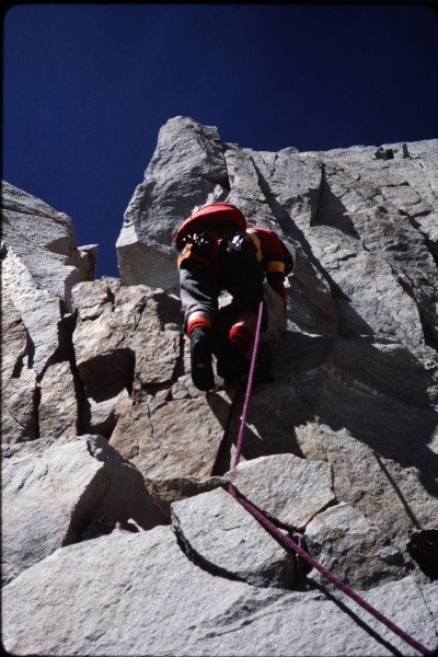 John leading up past the traverse.