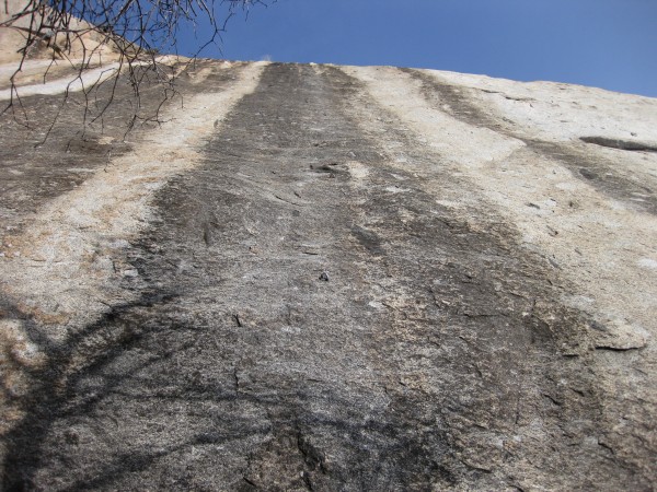 Bolted 5.8 on the Hippo Wall &#40;warmup slab to climber's left of des...