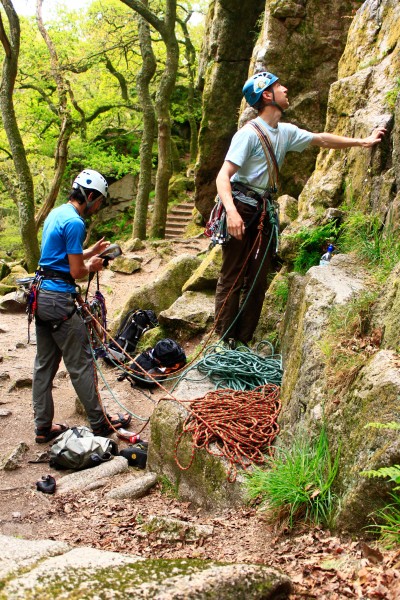 Andy heading up Central Groove a 3 star classic