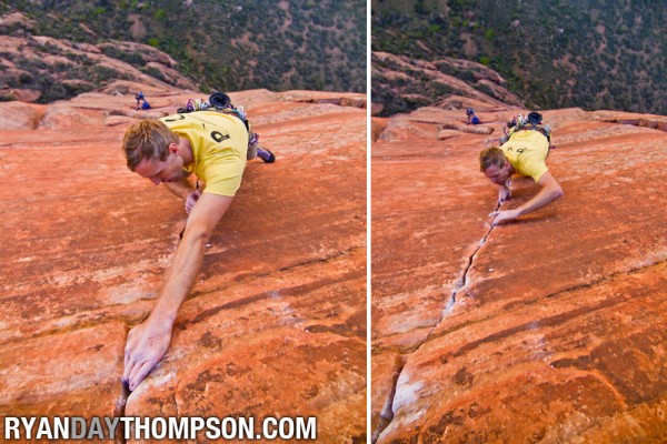 The "Nutting Pitch" of Moonlight Buttress.  Photos © Ryan Day Thompson...