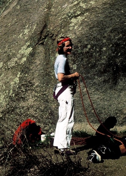 Anne at the base of Classic Dihedral, 5.7.