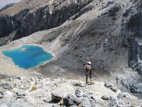 Our base camp is sitting on the nice white, sandy beach below.