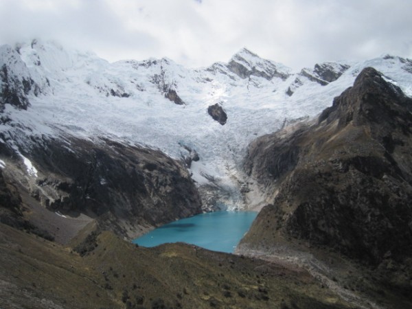 The lake above Alpamayo base camp.