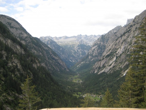 View from up higher over Val di Mello